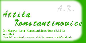 attila konstantinovics business card